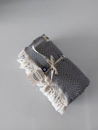 Serviette de plage surdimensionnée en coton ATOM XXL – 200x250 cm – Couverture de pique-nique – Gris