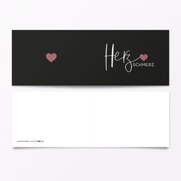 Mourning card "Heartache" folding card A6 landscape including envelope + finishing