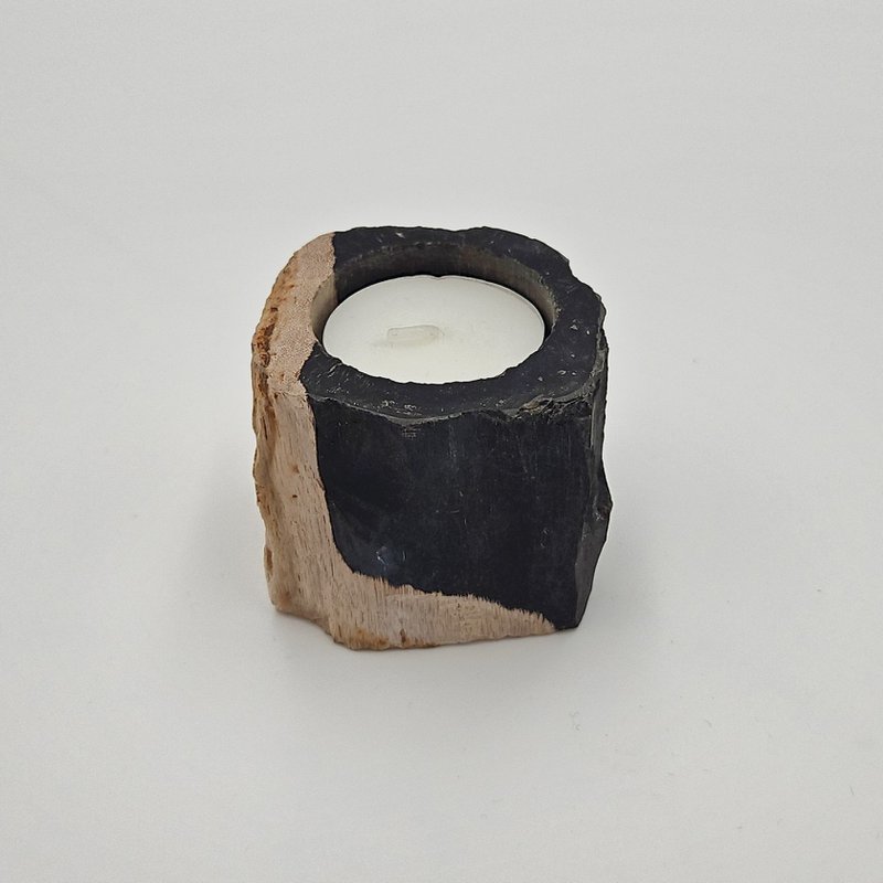 Petrified Wood Tealight Holder – Unique Natural Object