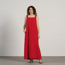 Linen Maxi Pinafore Dress Fiona