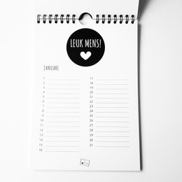 Feathers birthday calendar - A5 size