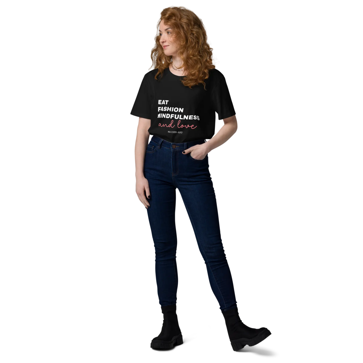 Eat, Fashion Mindfulness and Love Camiseta de algodón orgánico unisex - camiseta unisex
