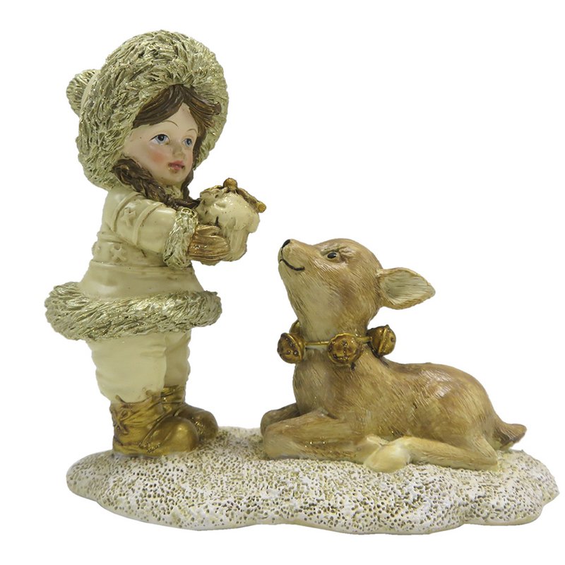 Bild Kind 12 cm goldfarbener Polyresin Dekoration Bild