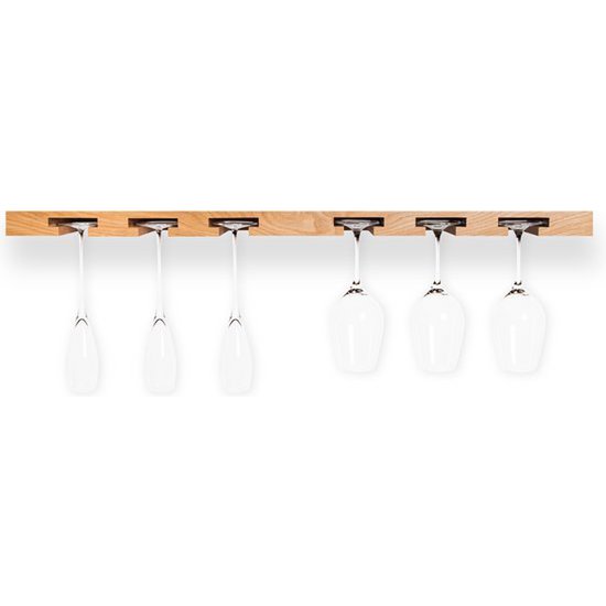 Tu Las™ Handgemaakte Houten Wijnglazen Houder voor aan de Muur - 94 x 22 x 4 cm - Duurzaam glazenrek - Eiken