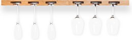 Tu Las™ Håndlavet trævægmonteret vinglasholder - 94 x 22 x 4 cm - Holdbart glasstativ - Eg