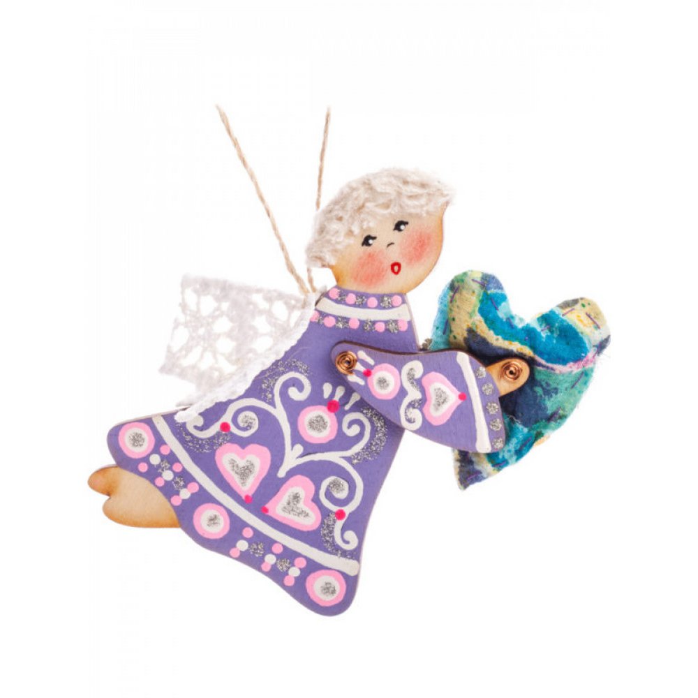 Little angel  with heart which brings love (lilac)