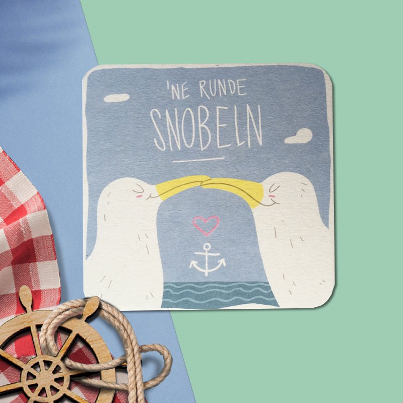 Stadtliebe® | Hamburg Bierdeckel Postkarte „Snobeln“