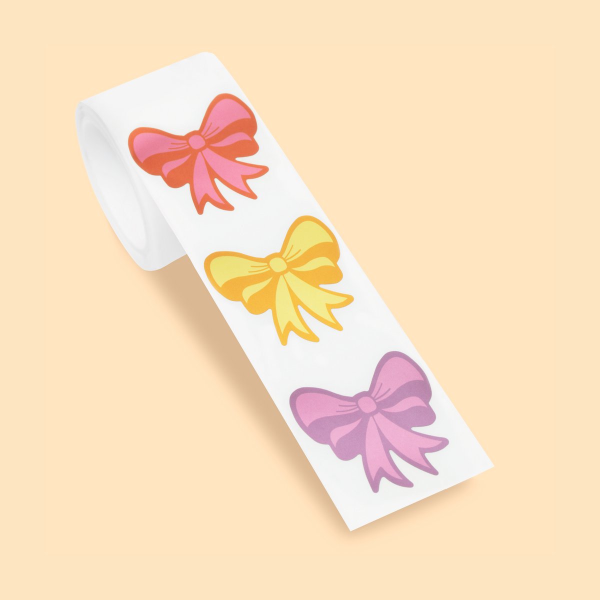 Stickers on a roll - Bow - PET material