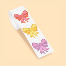 Stickers on a roll - Bow - PET material
