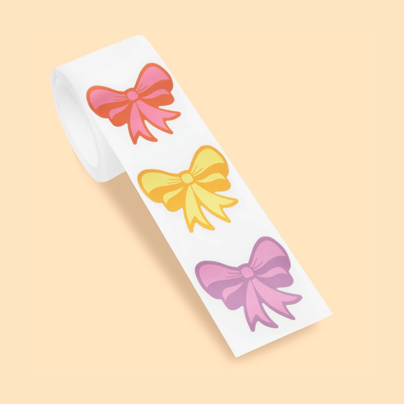 Stickers on a roll - Bow - PET material