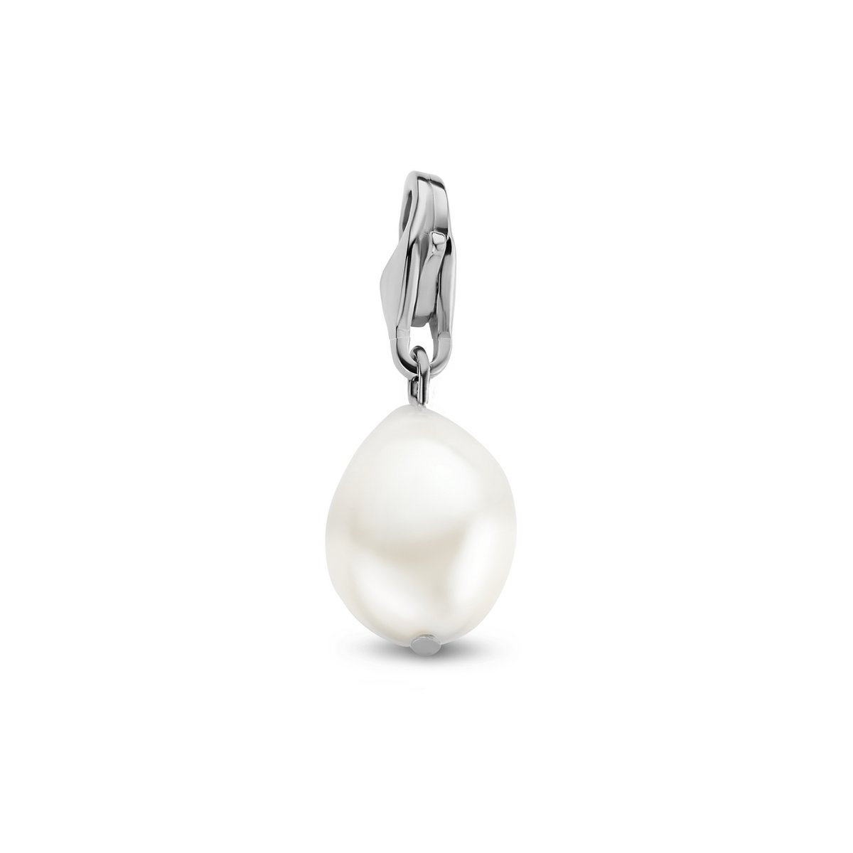 CO88 Collection Parel Hanger- 14x10 mm - Bedel - Charm - Edelstaal - Carabijnhaak - Zilverkleurig - 8CH-00020