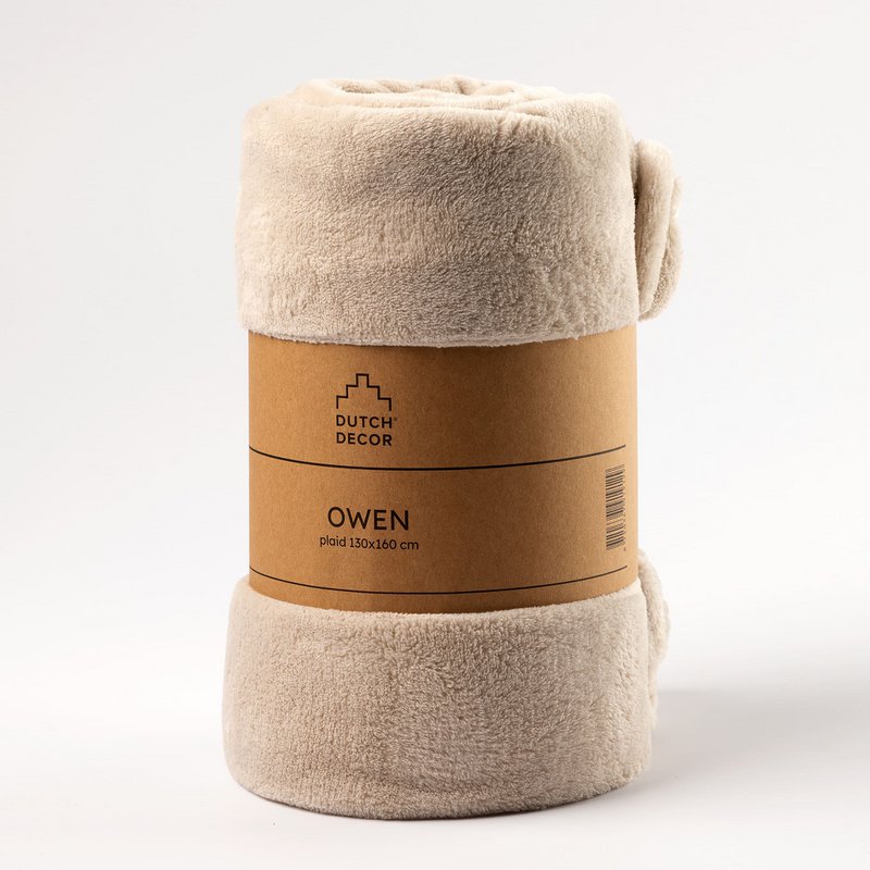 Dutch Decor OWEN - Plaid 130x160 cm - Pumice Stone - Beige