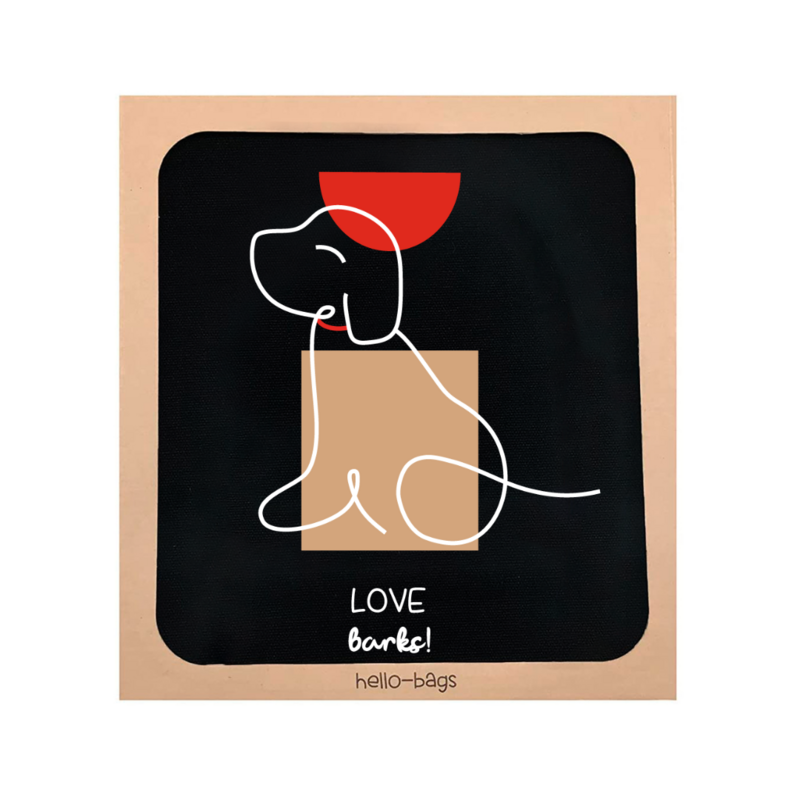 Totebags. Stor lommemodel "LOVE BARKS"