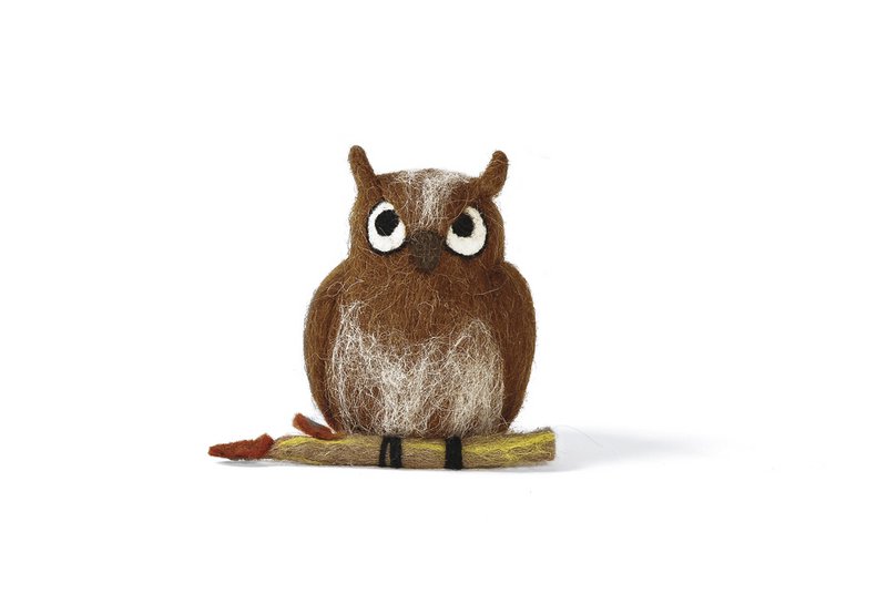 Display owl on branch brown 13 cm PU 6