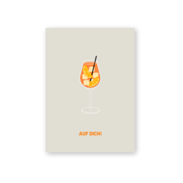 Postkarte - AUF DICH! Aperol