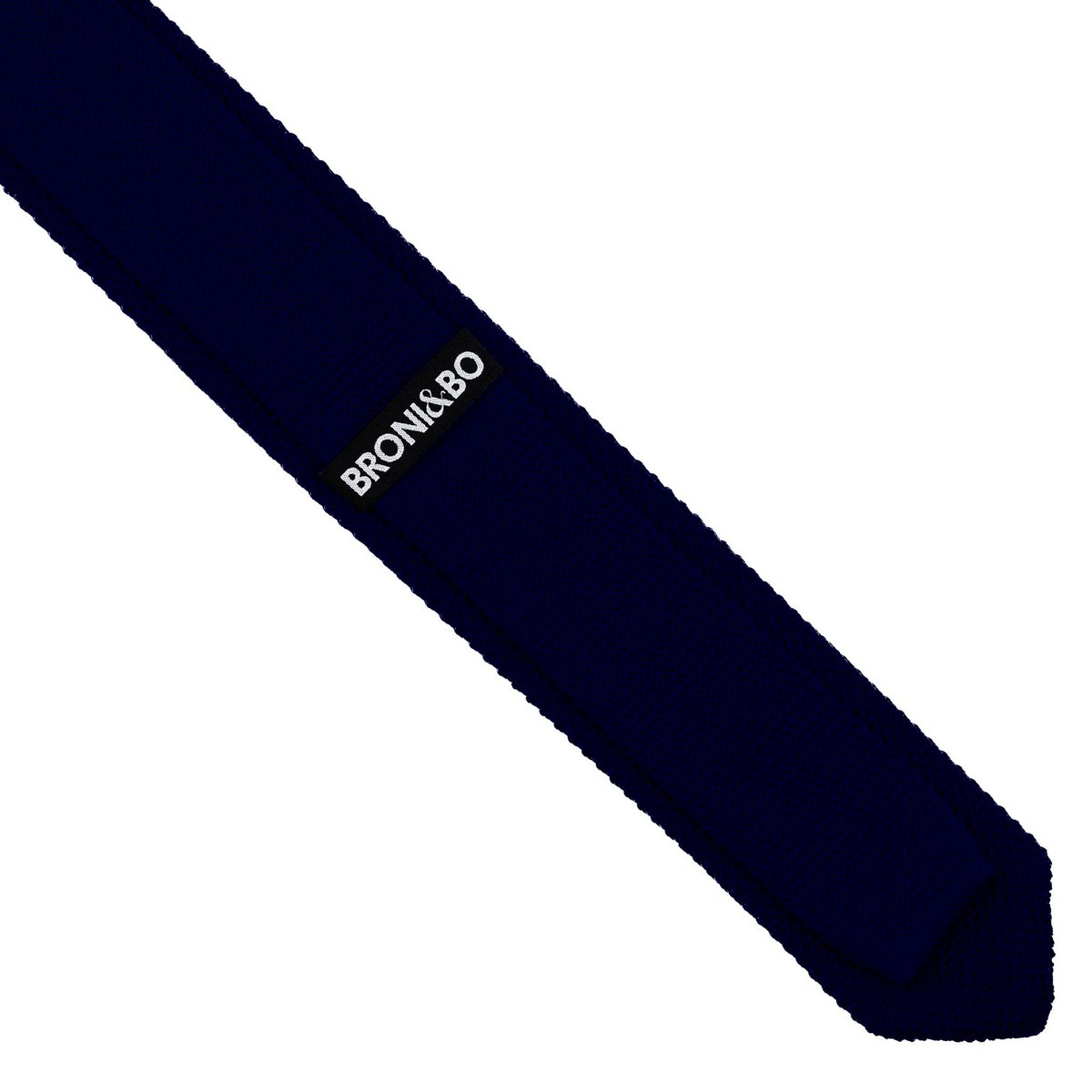 Ensemble cravate et pochette en tricot bleu marine