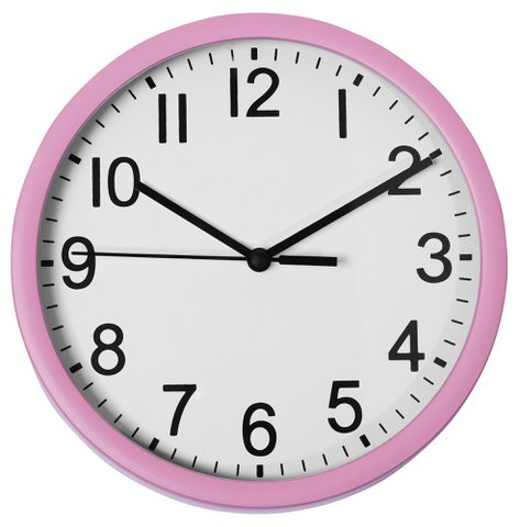 Wanduhr - Ø 17,7 cm, rosa