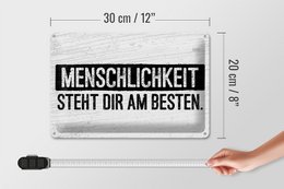 Blikskilt, der siger 20x30 cm Humanity passer dig bedst dekorativt skilt