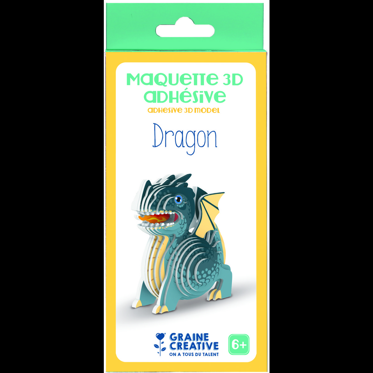 ADHESIVE CARDBOARD  3D - MODEL DRAGON