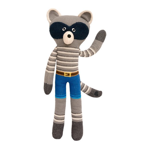Mapache de peluche de punto