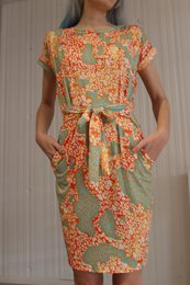 Tshirt kleedje en viscose avec imprimé leuke