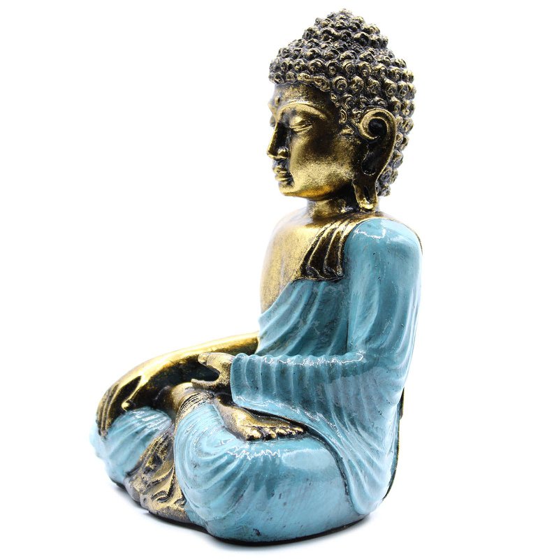 RBud-11 – Blaugrüner und goldener Buddha – groß