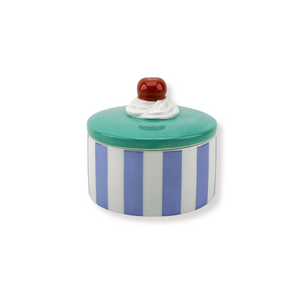 Voorraadpotje - Taartje Kers - Blauw/ Paars - 9x9x7,5cm