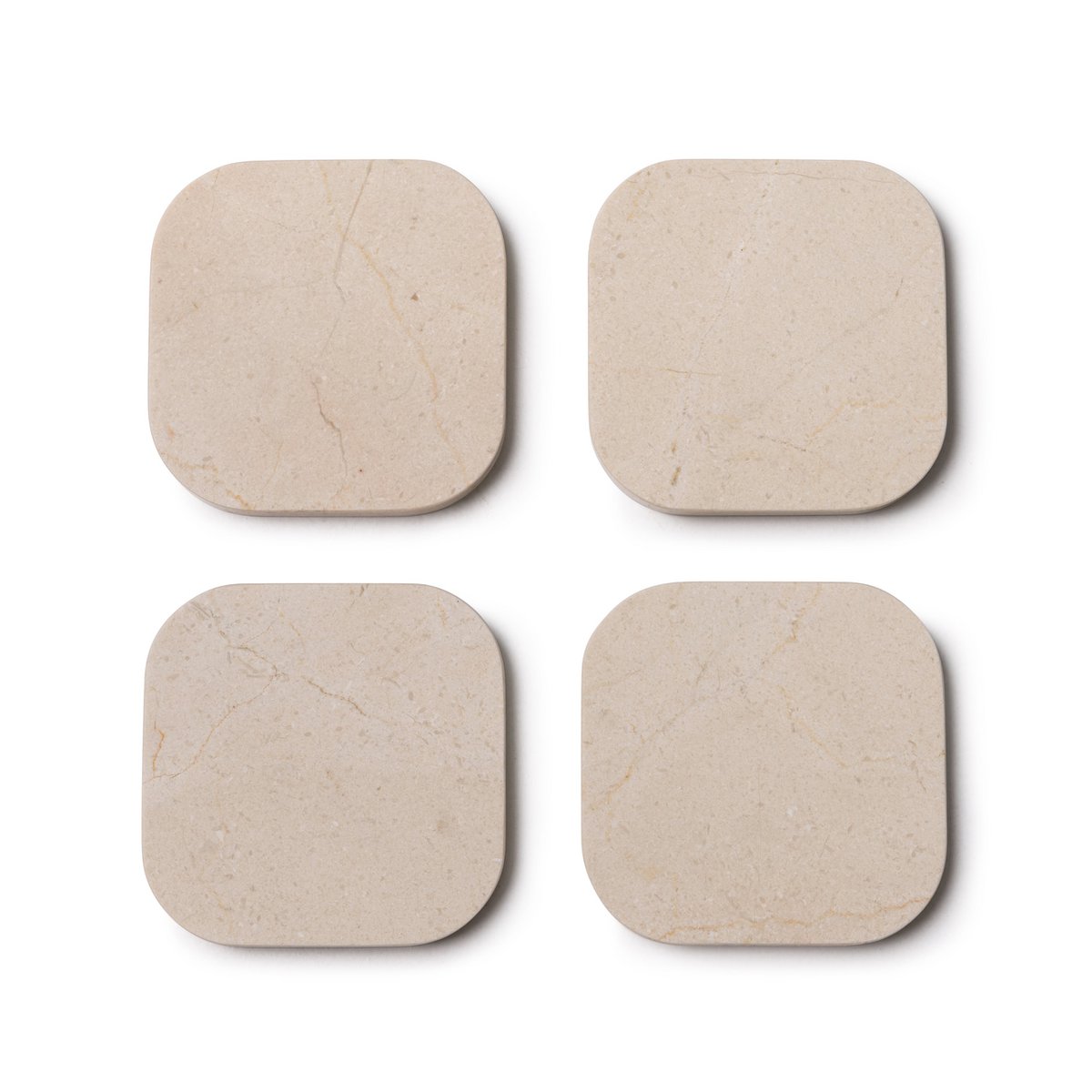 Podkładka marmurkowa - organiczna - beżowa, zestaw 4 sztuk - 10x10x1cm