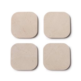 Coaster marmor - økologisk - beige sæt med 4 stk - 10x10x1cm