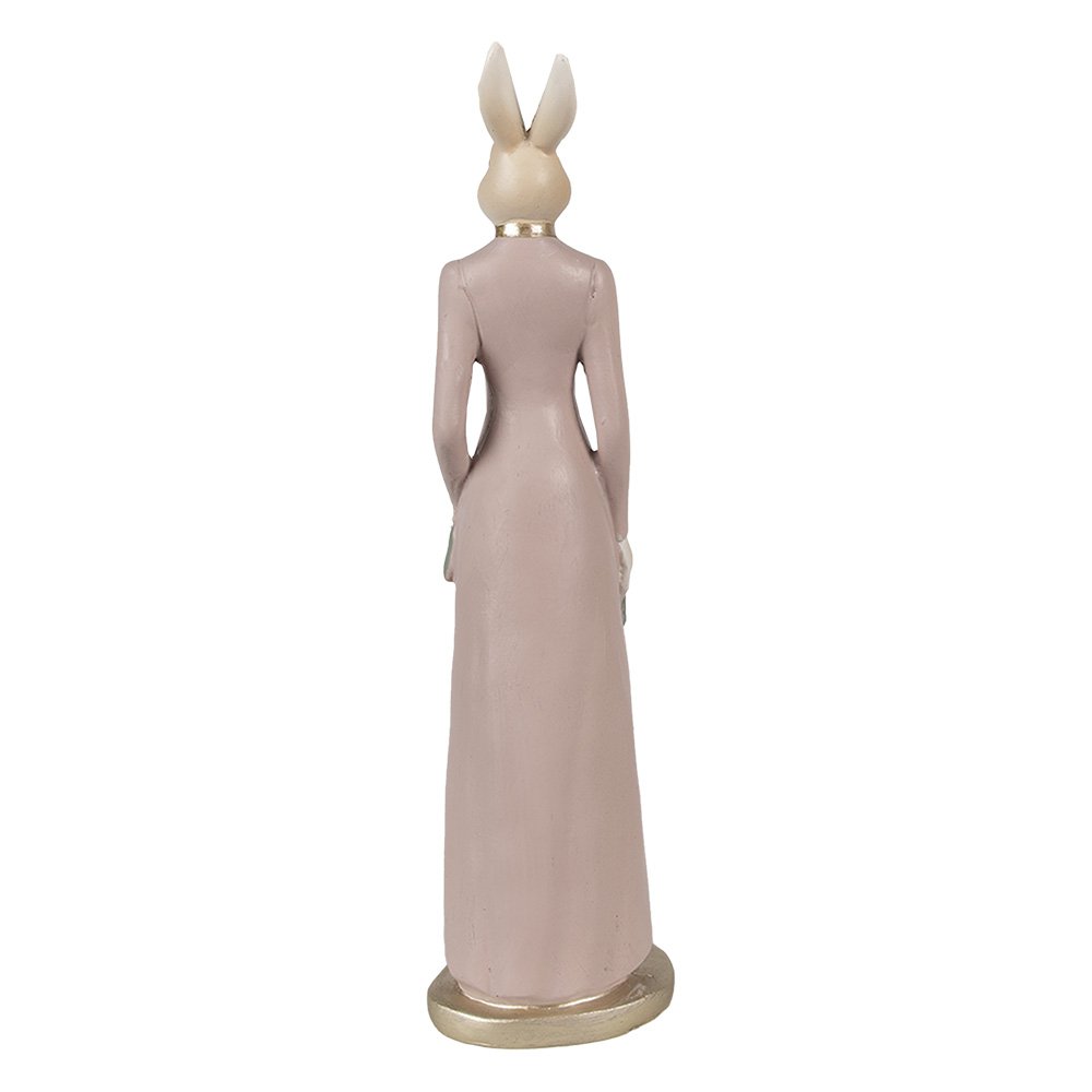 Beeld Konijn 28 cm Beige Roze Polyresin Paasdecoratie