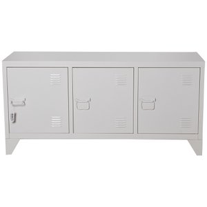 METAL TV CABINET WITH 3 DOORS WHITE+91168 120X40X58CM, LEG HIGH:10.5CM LL84297