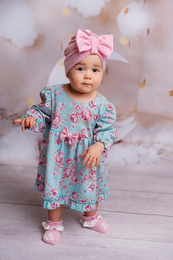 Baumwollkleid mit Turban für Mädchen