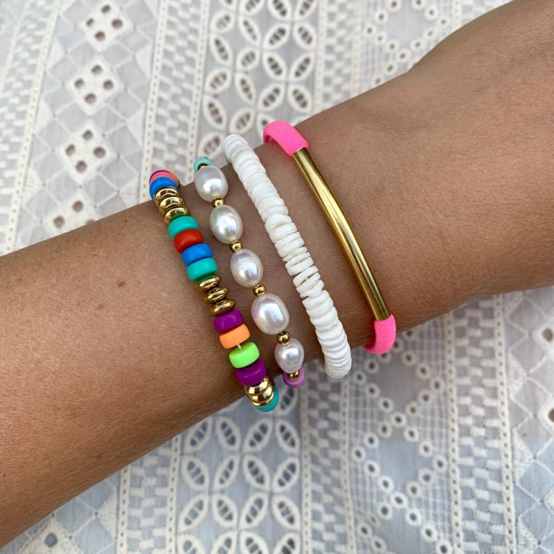 Surf bracelet | Pearl | Multicolor block