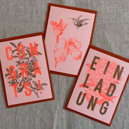 Karte mit Umschlag / Typo / Congrats / Premium Gmund Papier