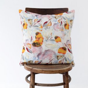 Orange Flow Linen Cushion Cover