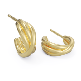 Krydsede X øreringe guld