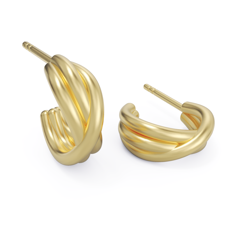 Gekreuzte X-Ohrringe Gold