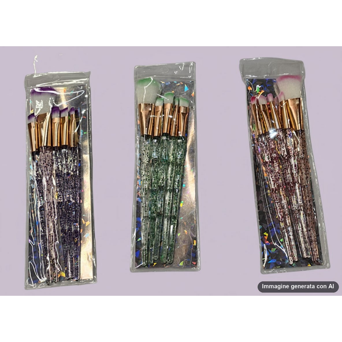 Make-up-Pinsel-Set – 5-teiliges Set mit Glitzergriffen