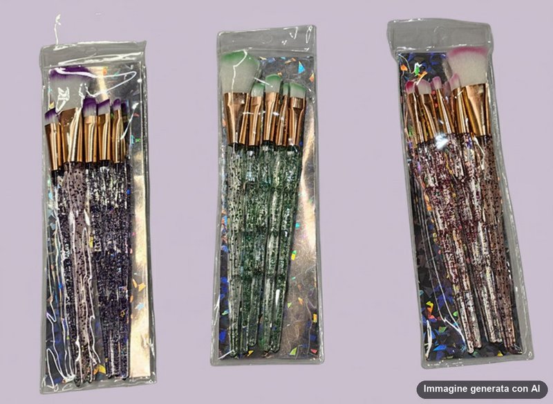 Make-up-Pinsel-Set – 5-teiliges Set mit Glitzergriffen