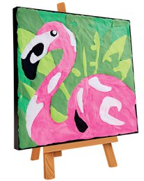  Pink flamingo paint by numbers art kit, colorful animal design, creative craft activity