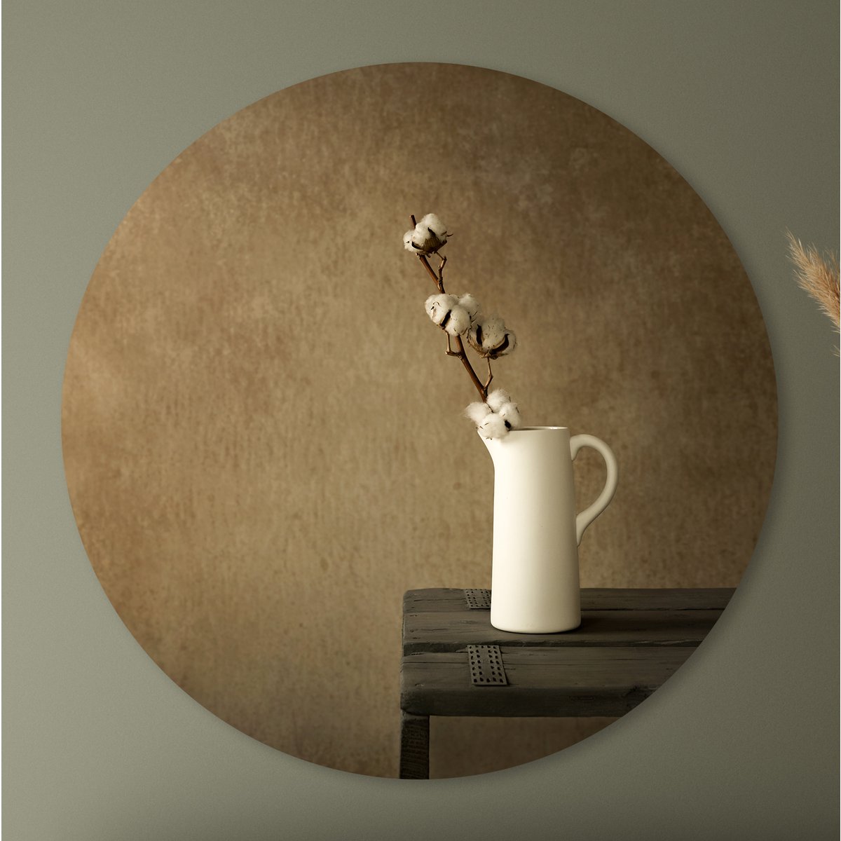 Cercle Mural - Branche de Coton - Qualité Dibond Premium