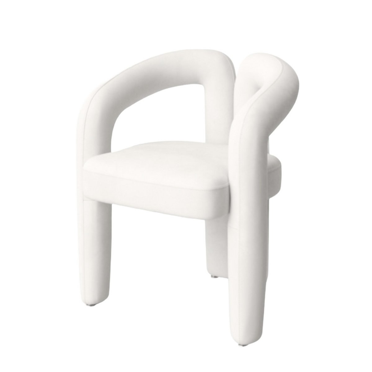 Esszimmerstuhl Japandi White Velvet