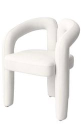 Spisestuestol Japandi White Velvet