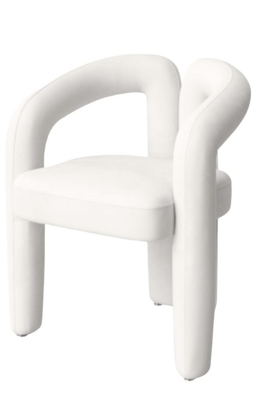 Spisestuestol Japandi White Velvet