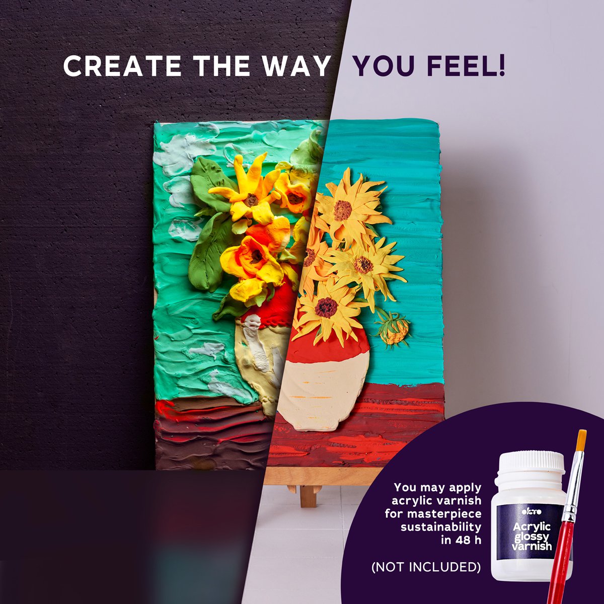 Okto Sensory Art 3D Painting - Masterpiece - Sunflowers, Vincent Van Gogh