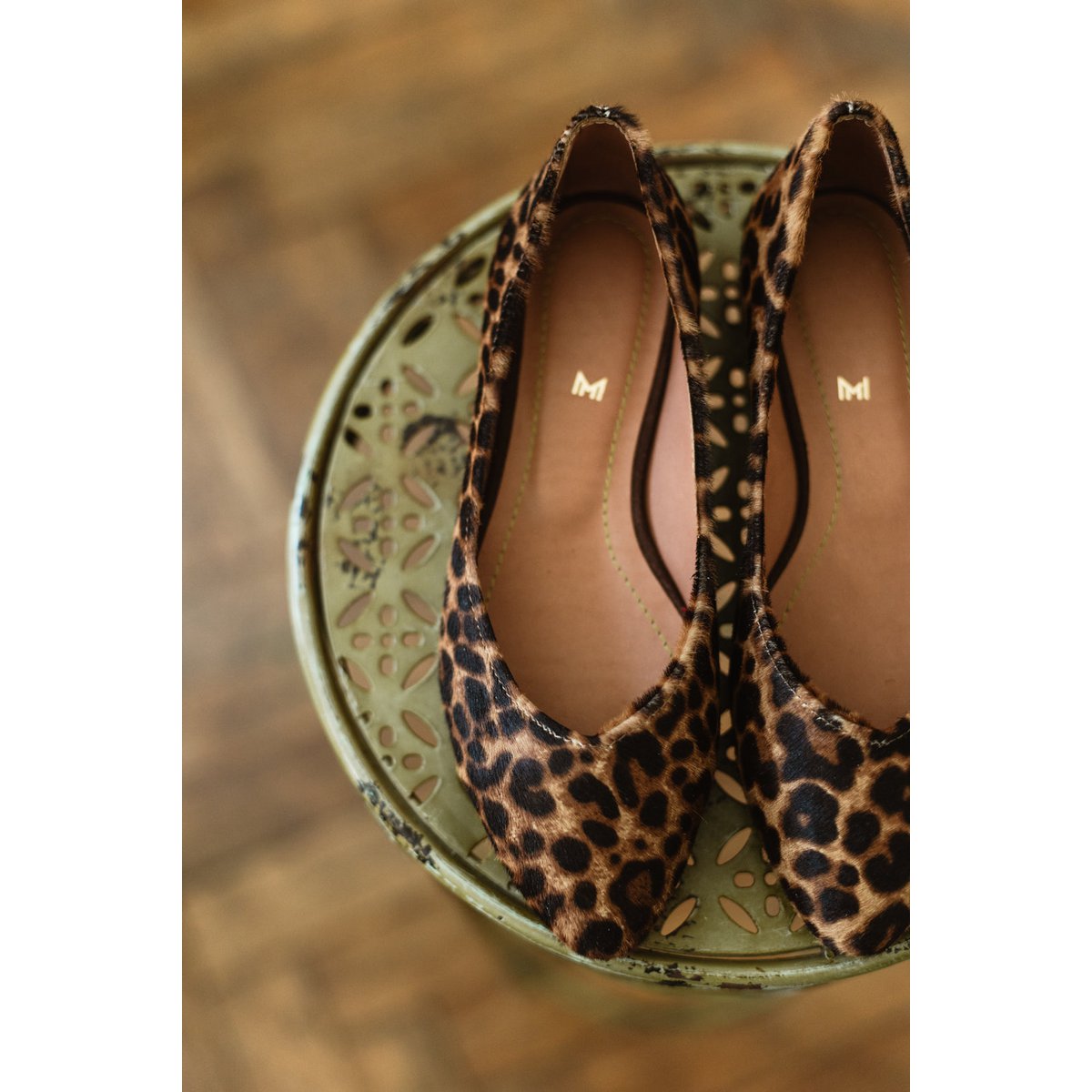 Leren klassieke ballerina's - Audrey - Luipaard 34-42
