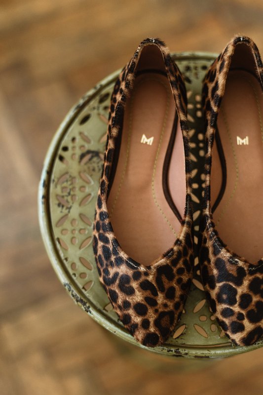 Klassiske ballerinaer i læder - Audrey - Leopard 34-42