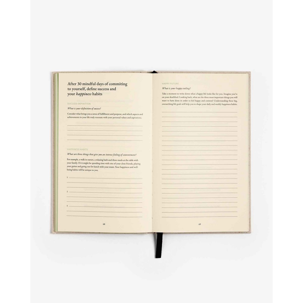 The Three Question Journal Green - Daily Guided Wellbeing