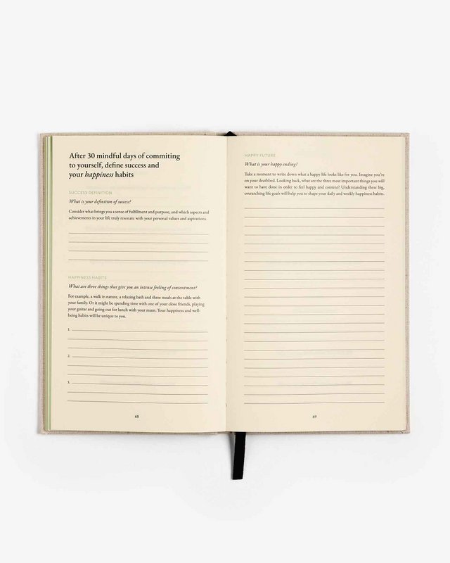 The Three Spørgsmål Journal Green - Daily Guided Wellbeing