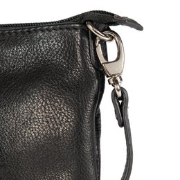 K0013AB | Women's Shoulder Bag in Genuine Full-grain Leather, with light grain. Removable shoulder strap. Polished Nickel Accessories. Black colour. Dimensions: 20 x 10.5 x 2 cm. Packaging: Tnt bag